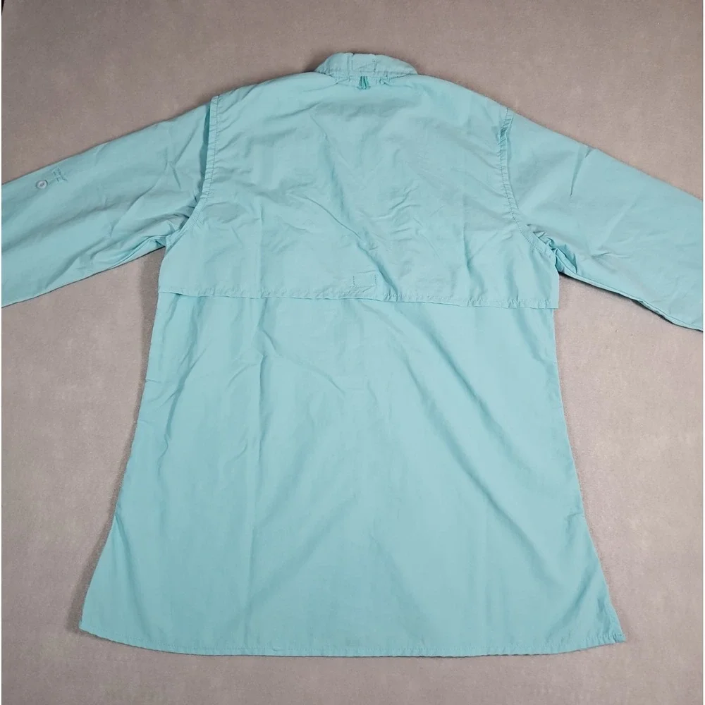 Banana Boat Womens Teal Vented Button Up Zion National Park Shirt Size Large
